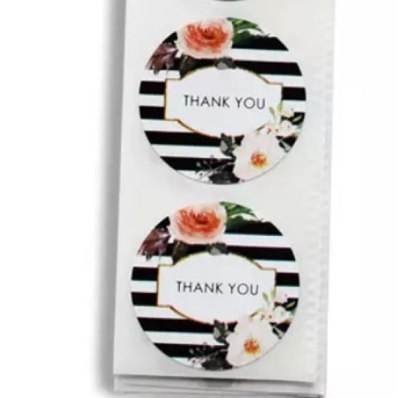 Clearance 100 Pack Black & White Stripe Thank You Stickers PRICE IS FIRM - Picture 3 of 3
